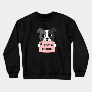 Stay at home - Border collie dog quarantine 2020 Crewneck Sweatshirt